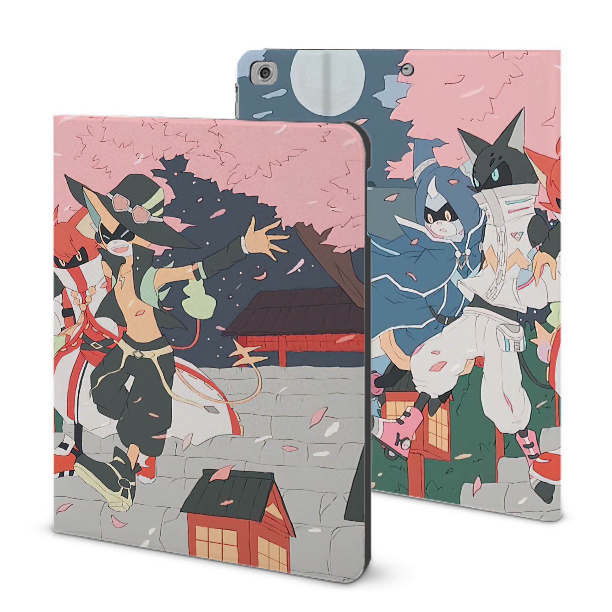 （画像用） 妖怪ウォッチ Yo-kai Watch IPad ケース ブック型 PUレザー TPU 耐衝撃 軽量 薄型 ペン収納なし 全面保護 IPad 各モデル対応
